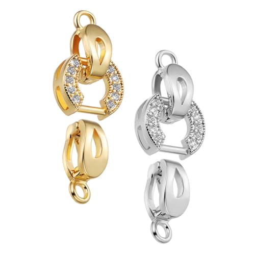 Hohopeti 2 Stück Metall Schmuckverschlüsse mit Strass Robuste Fold Over Clasps für Armbänder und Halsketten Stabile DIY Perlenarmband Endverbinder Einfach zu Bedienen Handgefertigte Hohopeti 2 Stück Metall Schmuckverschlüsse mit Strass Robuste Fold Over Clasps für Armbänder und Halsketten Stabile DIY Perlenarmband Endverbinder Einfach zu Bedienen Handgefertigte von Hohopeti