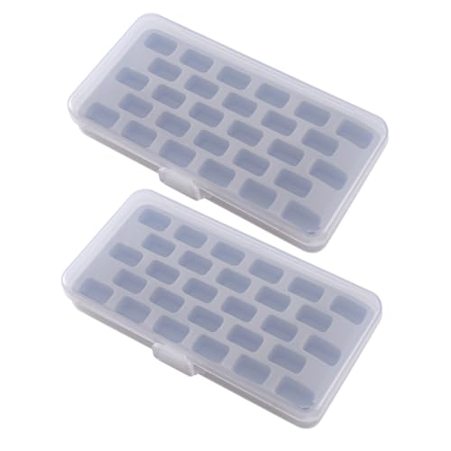 Hohopeti 2 Stück Nähmaschinenspulen Aufbewahrungsbox mit Fächern Stoßfeste Bobbin Organizer Box mit Schwammfixierung Kompakt Staubgeschützt Tragbar für Zuhause und Unterwegs von Hohopeti
