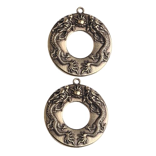 Hohopeti 2 Stück Retro Messing Drachen Anhänger Dekorative Kunstwerke für Schlüsselanhänger und Hängedekoration für und Persönliche Sammlungen von Hohopeti