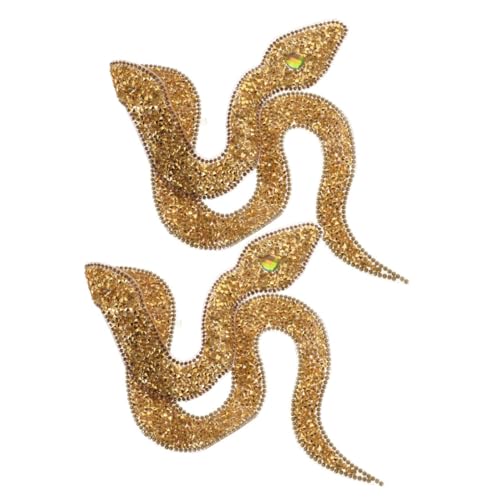 Hohopeti 2 Stück Schlangen Strass Patches zum Aufbügeln Goldfarbene Bunte Schlangenapplikationen Glitzernde Hotfix Bügelmotive für DIY Kleidung Schuhe Hüte Taschen Kreative Textil Hohopeti 2 Stück Schlangen Strass Patches zum Aufbügeln Goldfarbene Bunte Schlangenapplikationen Glitzernde Hotfix Bügelmotive für DIY Kleidung Schuhe Hüte Taschen Kreative Textil von Hohopeti