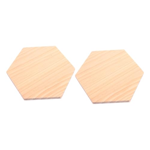Hohopeti 2 Stück Sechseckige Unbehandelte Holzplatten DIY Holzpaneele für Bastelarbeiten Malerei Foto Requisiten Natürliche Robuste Holzscheiben für Kreative Dekoration von Hohopeti