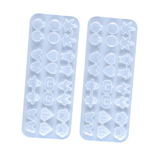 Hohopeti 2 Stück Silikon Ohrringform für DIY Schmuckherstellung Flexible Transparente Gießform Hautfreundlich Leicht Entnehmbar für Individuelle Anhänger und Kreative Bastelideen von Hohopeti