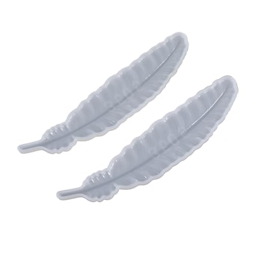 Hohopeti 2 Stück Silikonform Feder Lesezeichen DIY Epoxidharz Gießform für Handgemachte Schmuck Bastelarbeiten Transparent Langlebig und Leicht zu Reinigen von Hohopeti