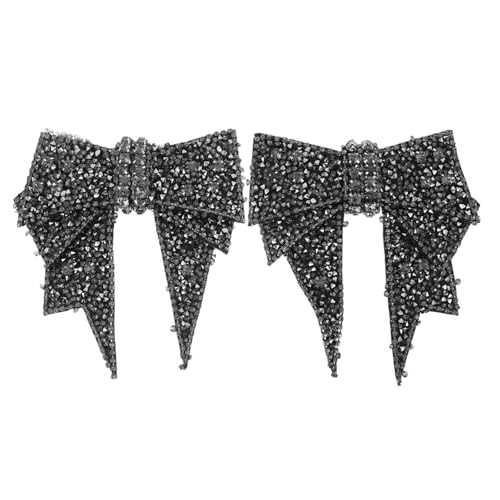 Hohopeti 2 Stück Strass Schleifen Schuhanhänger Abnehmbare DIY Bow Charms für Damen Funkelnde Schuhdekorationen für High Heels Flache Schuhe Vielseitig für Party Alltag Hochzeit von Hohopeti