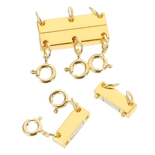 Hohopeti 2 Stück Teiliges Goldener Mehrlagiger Magnetverschluss für Halsketten und Armbänder Skinfreundlich Langlebig Einfach zu Verwenden für DIY Schmuckherstellung und Reparatur von Hohopeti
