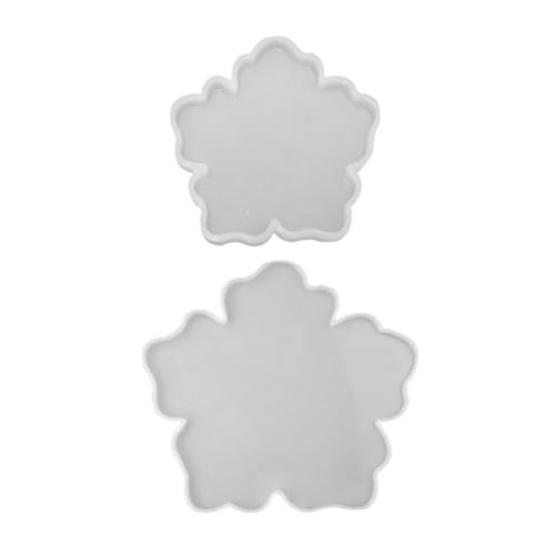 Hohopeti 2 Stück Teiliges Silikon Gießform Blütenform Untersetzerform für DIY Epoxidharz Gießen Langlebig Antihaftbeschichtet Leicht zu Reinigen für Kreative Handarbeiten und Geschenke von Hohopeti