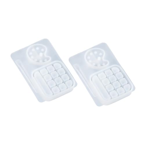 Hohopeti 2 Stück Teiliges Silikon für DIY Farbwanne Gießform Transparente Resinform für Kreative Epoxidharz Malpalette Praktische Bastelform für Individuelle Farbmischungen und von Hohopeti