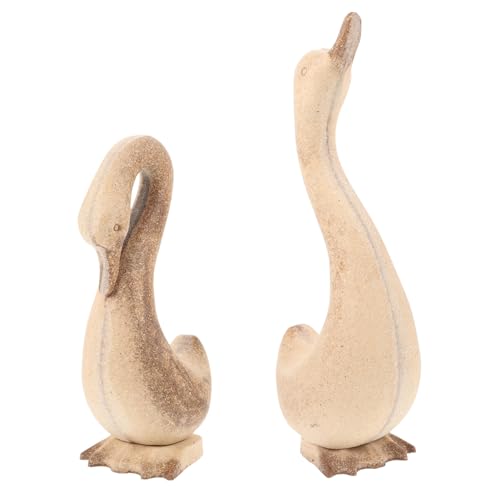 Hohopeti 2 Stück Unvollendete Holzdeko Gänse zum Bemalen DIY Holzgans Bastelset Kreativ Deko zum Hinstellen für Tisch und Raumgestaltung von Hohopeti