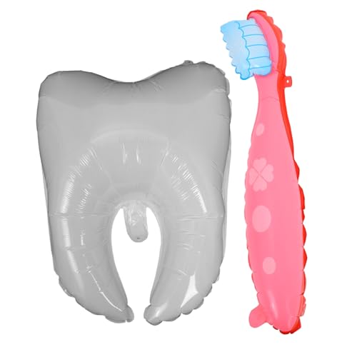 Hohopeti 2 Stück Weiße Zahn folienballons Shower Deko Robustes Aluminiumfolie Material Niedliches Cartoon design Vielseitig für Taufe Geburtstag Party Geeignet von Hohopeti
