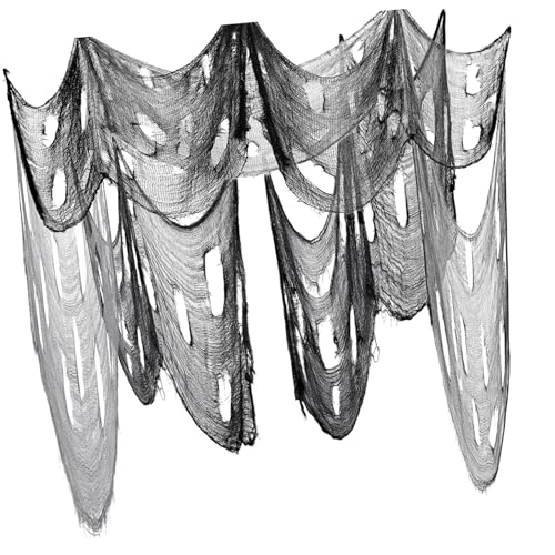 Hohopeti 2 STÜCKE Halloween Dekorationen Gruseligen Tuch Set für Party Im Freien Schwarz Grau Vorhänge Hohopeti 2 STÜCKE Halloween Dekorationen Gruseligen Tuch Set für Party Im Freien Schwarz Grau Vorhänge von Hohopeti