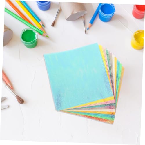 Hohopeti 20 Blatt Pearlescent Origami Papier Glänzendes Glitzerpapier für DIY Bastelprojekte Farbiges Faltpapier für Scrapbooking Dekorationen und Handgefertigte Kunstwerke von Hohopeti