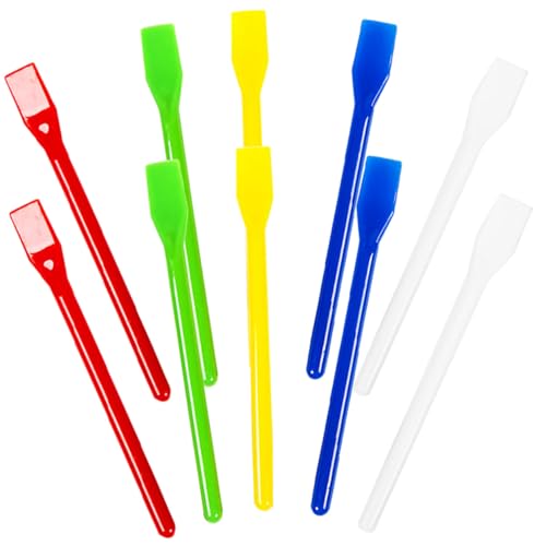 Hohopeti 20 Stück Teiliges Bunte Rührstäbe für Farbe und Klebstoff Pigment mischstäbe aus Hochwertigem Material Vielseitig für Malen Basteln und Wiederverwendbar Zufällige Farbe von Hohopeti