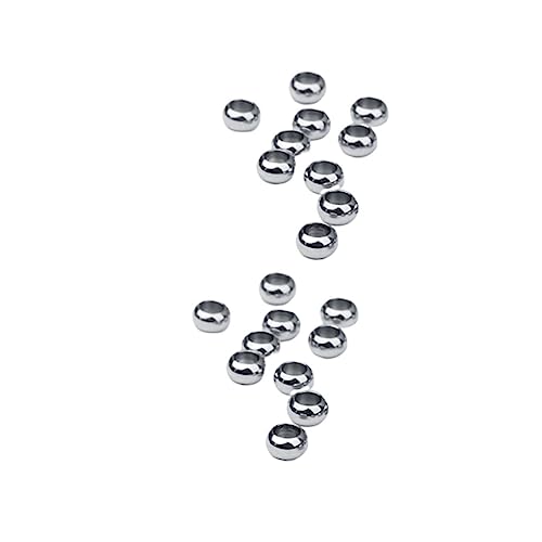 Hohopeti 20 Stück Teiliges Großlochperlen mit Loch Durchmesser Runde Silber Spacer Perlen für DIY Schmuckherstellung Armband Halskette Ohrring Zubehör von Hohopeti