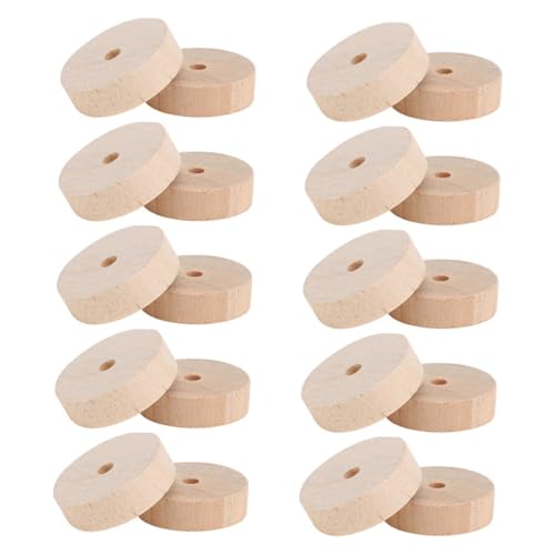 Hohopeti 20 Stück Teiliges Holzräder für Bastelarbeiten Kleine Runde Holzräder DIY Zubehör Geeignet für Modellbau Bemalbar und Vielseitig Einsetzbar für Hobby und Profi von Hohopeti