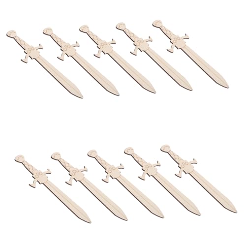 Hohopeti 20 Stück Teiliges Holzschwert Unbehandelte Holzstücke zum Bemalen Piratenthema DIY Bastelset Kinderfreundliche Holzfiguren für Handwerk Lernaktivitäten und Kreative Kunstprojekte von Hohopeti