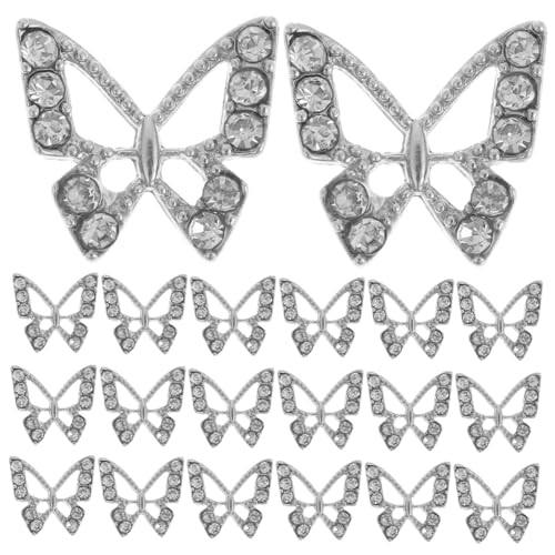 Hohopeti 20 Stück Teiliges Nagelkunst Schmetterling Charms aus Legierung und Strasssteinen Nail Decorations für DIY Maniküre Glitzernde Nagelanhänger für Natürliche und Künstliche Nägel von Hohopeti