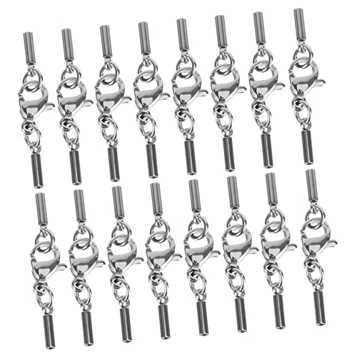 Hohopeti 20 Stück Teiliges Schmuckverschluss Lederband Kettenverschluss mit Loch Langlebiger Karabinerverschluss für Armband Halskette DIY Schmuckherstellung von Hohopeti