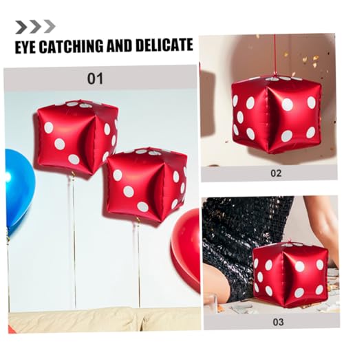 Hohopeti 20 Stück Teiliges Würfel Folienballons Rot Aluminium Party Deko Würfelform Luftballons für Themen Geburtstagsfeiern Jubiläen und Kinderpartys von Hohopeti