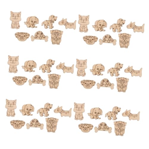 Hohopeti 200 Stück Holz-tierformen zum Bemalen Unlackierte Katzen Hundescheiben Stabile Diy-holzornamente für Kreative Bastelprojekte Zeitgemäße Dekoration Kinderfreundlich und Vielseitig von Hohopeti