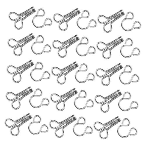 Hohopeti 200 Stück Nähen Haken und Ösen Verschluss aus Metall Silberfarbig für Unterwäsche Kleidung DIY Bastelzubehör Schnellverstellung und Langlebig für Röcke Hosen Jacken von Hohopeti
