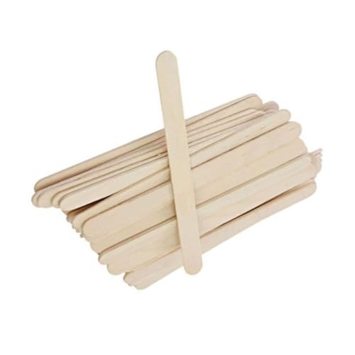 Hohopeti 200 Stück Natürliche Holz eisstäbchen Glatte DIY Holzstäbe ohne Splitter Vielseitig für Basteln Modellbau Schulprojekte und Kinderhandwerk Geeignet von Hohopeti