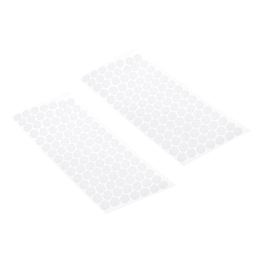 Hohopeti 200 Stück Rund Selbstklebende Klettpunkte Weiß Stark Haftend Doppelseitig Polyester Nylon Klettband Dot Sticker für Vielseitigen Einsatz von Hohopeti