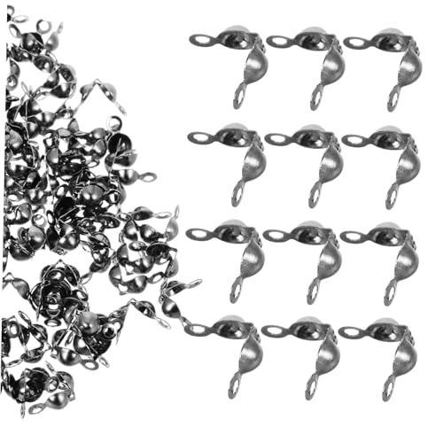 Hohopeti 200 Stück Schwarze Metall Endkappen Doppelseitige Crimp Perlen für DIY Schmuckherstellung Flexible Knotenabdeckung Einfach zu Verwenden Vielseitig für Armbänder und Halsketten Hohopeti 200 Stück Schwarze Metall Endkappen Doppelseitige Crimp Perlen für DIY Schmuckherstellung Flexible Knotenabdeckung Einfach zu Verwenden Vielseitig für Armbänder und Halsketten von Hohopeti