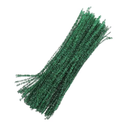 Hohopeti 200Stücke DIY Glitzer Stäbe Grüne Pfeifenreiniger für Weihnachtsdekoration Bastelmaterial für Kreative Projekte für Party Designs und Handarbeiten von Hohopeti