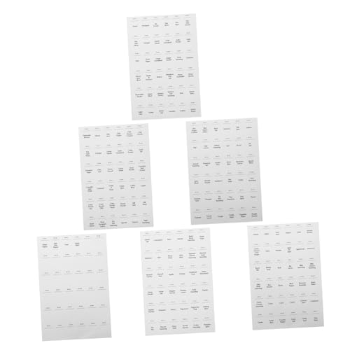 Hohopeti 216 Stück Teiliges Selbstklebender Wasser und Ölbeständiger Gewürzflaschen Etiketten Abwaschbar und Rückstandsfrei zum Beschriften und Organisieren von Gewürzbehältern Küche von Hohopeti