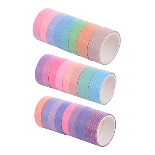 Hohopeti 24 Rollen Washi Tape Klebeband Dekorative Japanische Papierbänder DIY Scrapbooking Masking Tape zum Basteln Einfache Handabreißbarkeit Langlebig Vielseitig Einsetzbar von Hohopeti