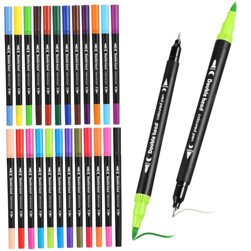 Hohopeti 24 Stk. Teiliges Double Head Watercolor Brush Pens mit Weicher Pinsel und Feiner Linienspitze Wasserbasierte Marker für Kalligraphie Zeichnen und Kreative Farbgestaltung Leicht und Hohopeti 24 Stk. Teiliges Double Head Watercolor Brush Pens mit Weicher Pinsel und Feiner Linienspitze Wasserbasierte Marker für Kalligraphie Zeichnen und Kreative Farbgestaltung Leicht und von Hohopeti