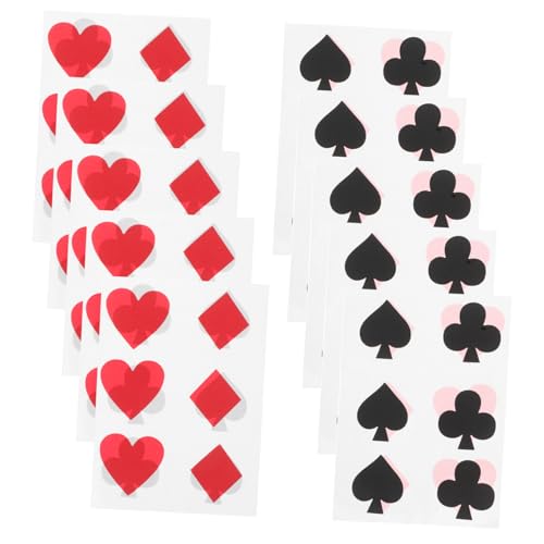 Hohopeti 24 Stück Tassen-aufkleber, Spielkarten-aufkleber, Poker-aufkleber, Tassen, Selbstklebende Aufkleber, Party-gefälligkeiten Für Retro-party-gefälligkeiten von Hohopeti
