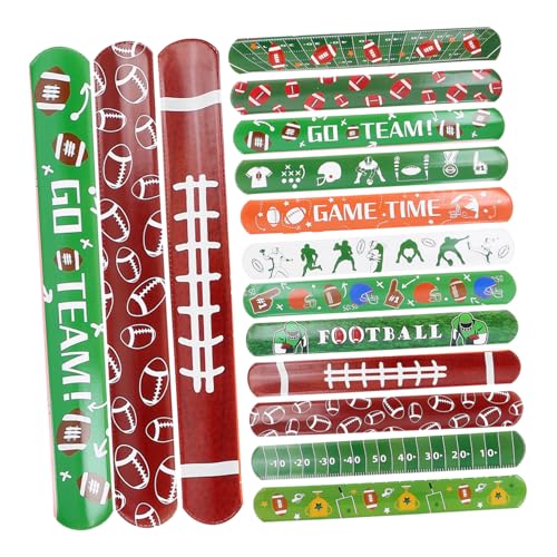 Hohopeti 24 Stück Teiliges PVC Slap Bracelet American Football Design Robuste Schnapparmbänder Farbecht und Sicher als Party Mitgebsel und Geburtstagsgeschenk für Fußballfans Hohopeti 24 Stück Teiliges PVC Slap Bracelet American Football Design Robuste Schnapparmbänder Farbecht und Sicher als Party Mitgebsel und Geburtstagsgeschenk für Fußballfans von Hohopeti