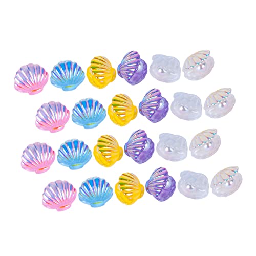 Hohopeti 24Stücke DIY Muschelperlen Resin Perlen für Haaraccessoires Basteln und Geschenkverpackungen Vielseitig Einsetzbar für Kinderhaardekoration und Projekte von Hohopeti