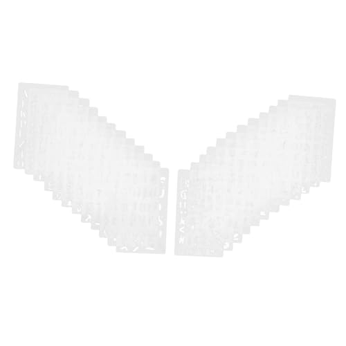 Hohopeti 24Stücke Teiliges Set Hohle Malerei Alphanumerische Vorlage Schablonen für Planer Notizbuch Tagebuch und Scrapbooking Wiederverwendbare DIY Zeichenschablonen Weiß von Hohopeti
