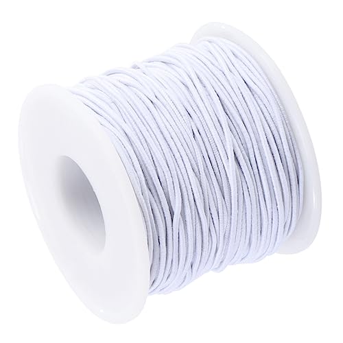 Hohopeti 2Rolle Elastische Kordel für Schmuckherstellung Weiches Reißfestes Gummiband für DIY Armbänder und Bastelarbeiten Weiß von Hohopeti