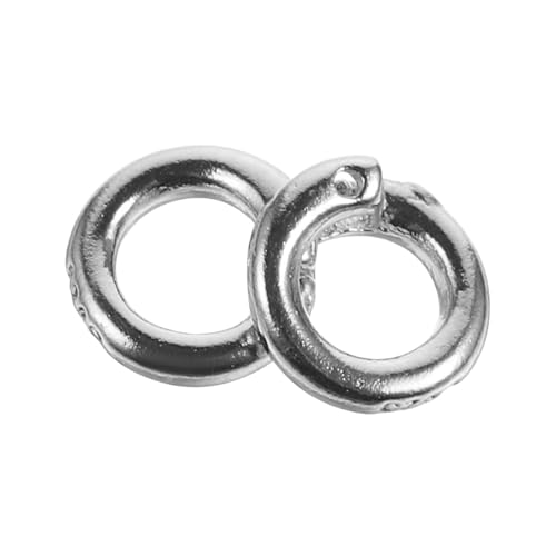 Hohopeti 2Stücke Biegeringe Ringe für Schmuckherstellung Halskettenverschluss DIY Armbänder Silberne Verbindungsringe für Bastelarbeiten von Hohopeti