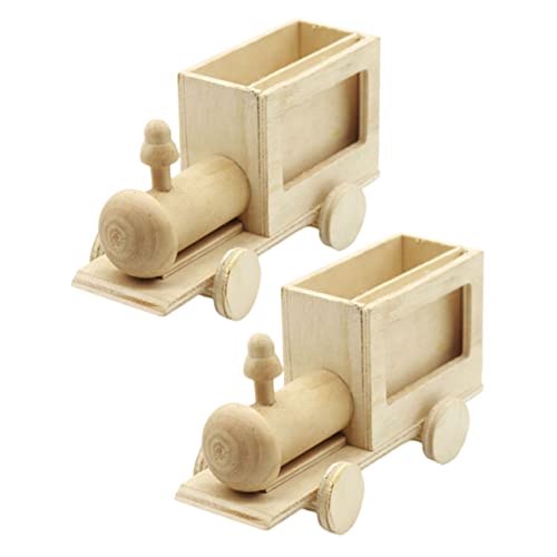 Hohopeti 2Stücke DIY Holzstiftbehälter Unvollendetes Holzhandwerk für Graffiti Stiftcontainer Dekoration Hohopeti 2Stücke DIY Holzstiftbehälter Unvollendetes Holzhandwerk für Graffiti Stiftcontainer Dekoration von Hohopeti