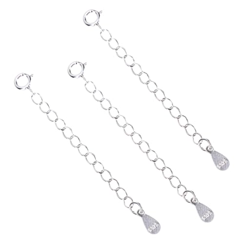 Hohopeti 3 Stück Sterling Silber Verlängerungskette Teiliges Verstellbare Kettenverlängerung für Armbänder Schmuckherstellung DIY mit Federkarabiner Geeignet für Halsketten und Fußkettchen von Hohopeti