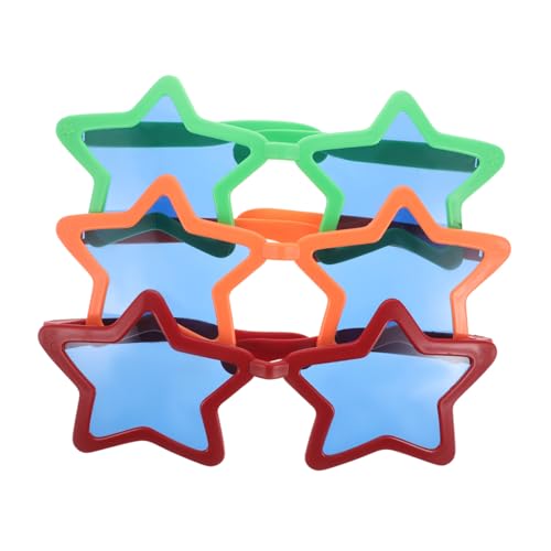 Hohopeti 3 Stück Teiliges Exaggerated Big Star Sonnenbrillen Hawaii Strand Deko Brillen für Geburtstagsfeiern Neuheit Partybrillen für Fotos und Veranstaltungen von Hohopeti