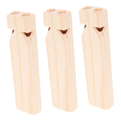Hohopeti 3 Stück Teiliges Holz Zugpfeifen DIY Bemalbar Musikinstrumente für Musikspielzeug Pädagogisch Fördernd Partyzubehör und Lernspielzeug für Familie und Schule von Hohopeti
