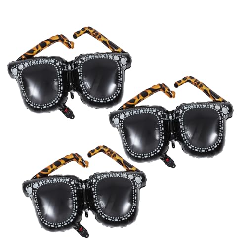 Hohopeti 3 Stück Teiliges Jahre Sonnenbrillen Luftballon aus Aluminiumfolie Aufblasbare Retro Party Dekoration Robuste und Auffällige Fotokulisse für Musikfestival und Themenfeier von Hohopeti