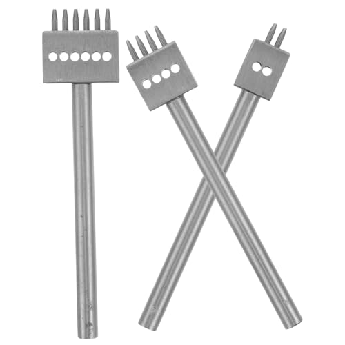 Hohopeti 3 Stück Teiliges Leder lochstanzer aus Metall Langlebiges Lederhandwerkswerkzeug zum Stanzen Nähen und Schnüren Kompakt Rostfrei für DIY Lederarbeiten und Gürtelbearbeitung von Hohopeti