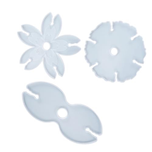 Hohopeti 3 Stück Teiliges Silikon formset für DIY Weinregal und Untersetzer Sakuraförmige Flexible Harz gießformen Langlebig und Formstabil Geeignet für Epoxidharz und Polymer Clay von Hohopeti