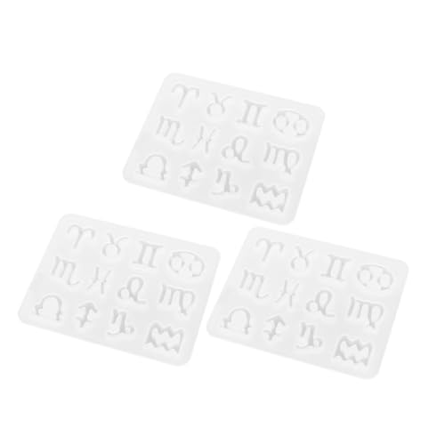 Hohopeti 3 Stück Teiliges Silikonform für Tierkreiszeichen Anhänger Flexible Langlebige Gießform für DIY Schmuck und Schlüsselanhänger Wiederverwendbar Antihaftbeschichtet Einfach zu von Hohopeti