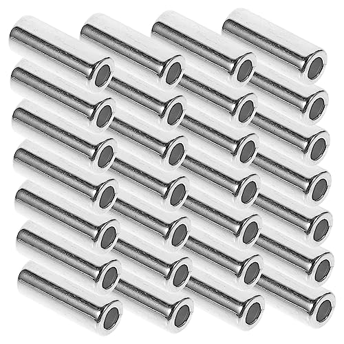 Hohopeti 30 Stück Metallringe für Makramee DIY Silberne Zylinderperlen als Kordelstopper für Hoodies Sweatpants Vielseitige Schmuckherstellung und Pflanzenkörbe Leichter Schmuckverschluss von Hohopeti