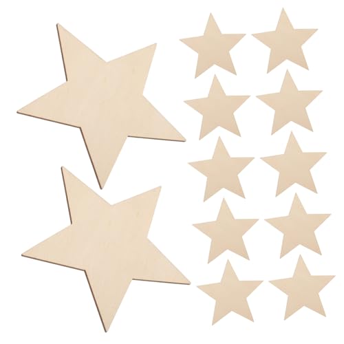 Hohopeti 30 Stück Teiliges Blanko Holzsterne Unlackierte Holzstücke für DIY Malerei Weihnachtsdekoration Bastelprojekte und Partyverzierungen von Hohopeti