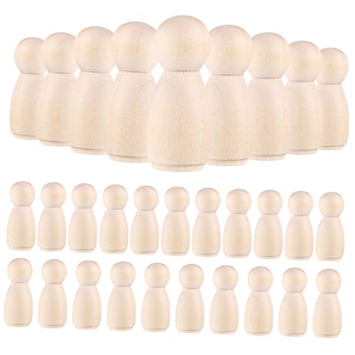 Hohopeti 30 Stück Teiliges Unbemalte Holz Peg Dolls Glatte Oberflächen DIY Bemalung für Kreative Holzfiguren für Mädchen Dekoration und Geschenkideen Hohopeti 30 Stück Teiliges Unbemalte Holz Peg Dolls Glatte Oberflächen DIY Bemalung für Kreative Holzfiguren für Mädchen Dekoration und Geschenkideen von Hohopeti