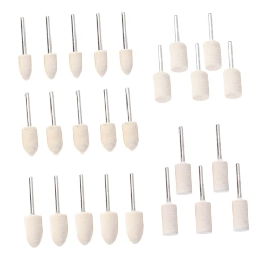 Hohopeti 30 Stück Teiliges Woll polierscheiben set Polierwerkzeuge für Schmuck Edelstahl Glas Mechanische Teile Gleichmäßiges Finish Langlebig von Hohopeti