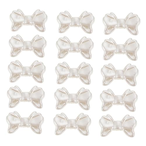 Hohopeti 300Stücke Bowknot Spacer Perlen DIY Schmuck Zubehör für Ohrschmuck Kunststoff Charms mit Vorgebohrten Löchern Ergänzung für Bastelprojekte Vielseitig von Hohopeti